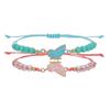 Butterfly braided bracelet, couple girlfriend beaded hand rope, alloy butterfly adjustable wax wire bracelet
