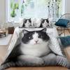Black White Cat Print Bedding Set for Kid Teen Adult Cute Animal Style Duvet Cover Soft Comfortable Home Polyester Quilt Cover