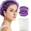 100pcs Waterproof PE Disposable Shower Caps, Elastic Clear Bath Caps for Salon, Home, Hotel & Travel