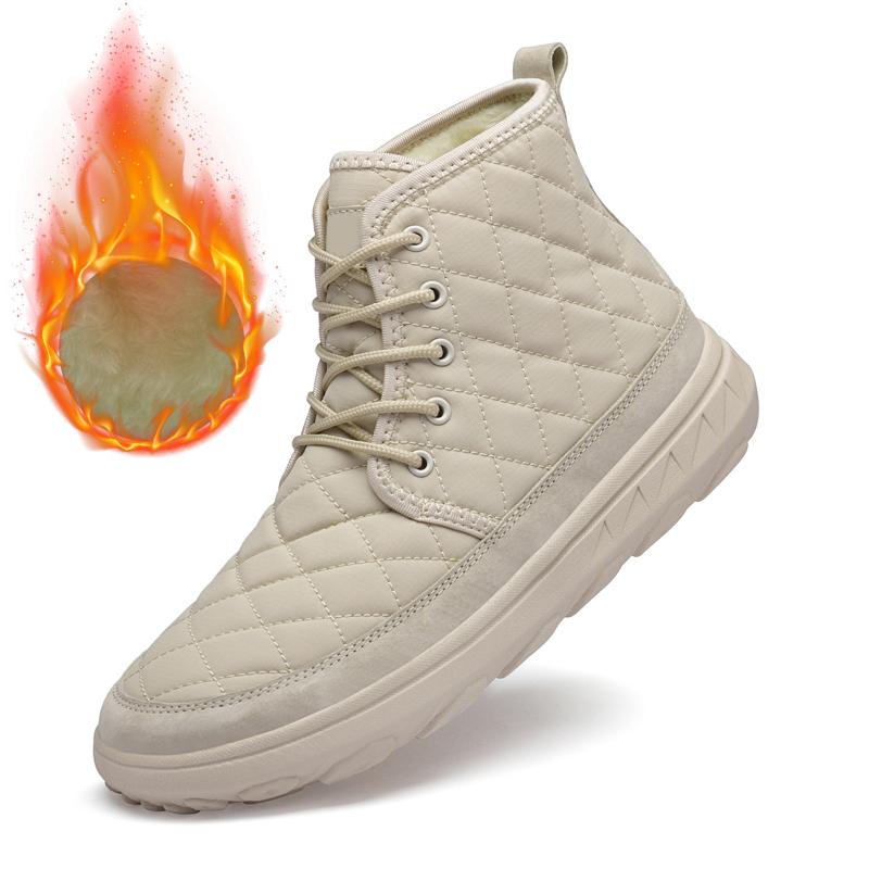 Fashion Fashion Autumn Winter New Fleece Warm High Top Leather Boots Outdoor Flat Bottomed Comfort Men Casual Boot Quality Chelsea Boots