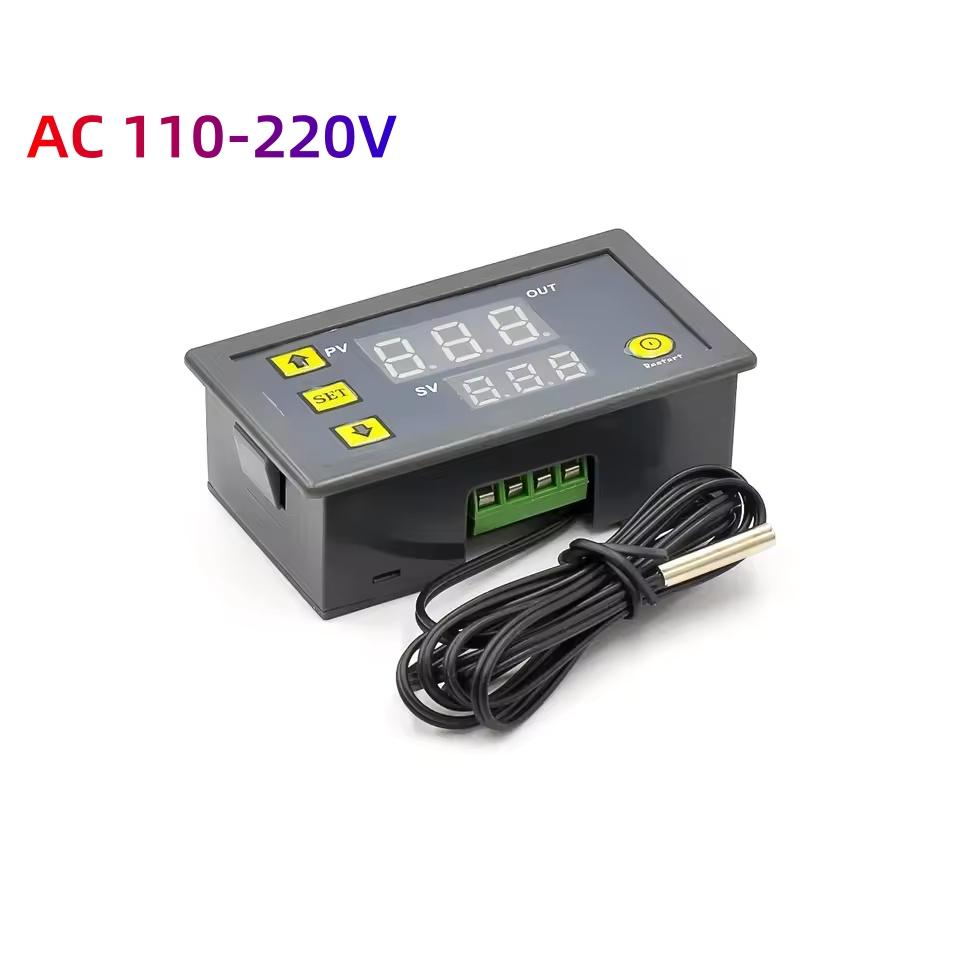W3230 12V 24V AC110-220V Linea sonda 20A Termostato digitale con display a LED per controllo della temperatura con strumento di controllo del calore/raffreddamento