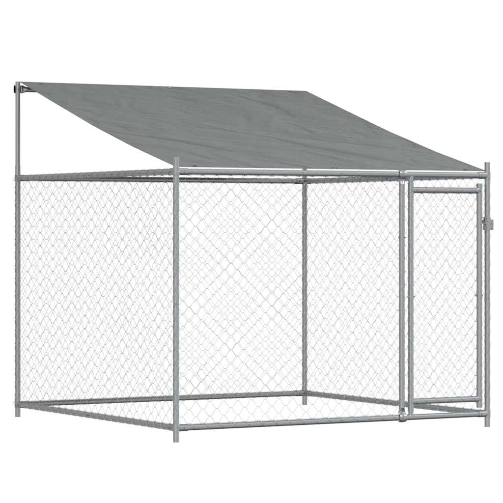 Vidaxl Klatka Dla Psa, Z Dachem I Drzwiami, Szara, 8X2X2 M, Stal