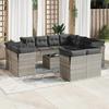 VidaXL Garden Lounge Set with Cushions 10 Pcs, Patio Sofas, Patio Furniture Set, Outdoor Furniture, Black 3219087