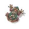 Shiny Rhinestone Frog Retro Brooch Cute Animal Lapel Pin Fashion Women Office Wear Jewelry Accessory Holiday Gift