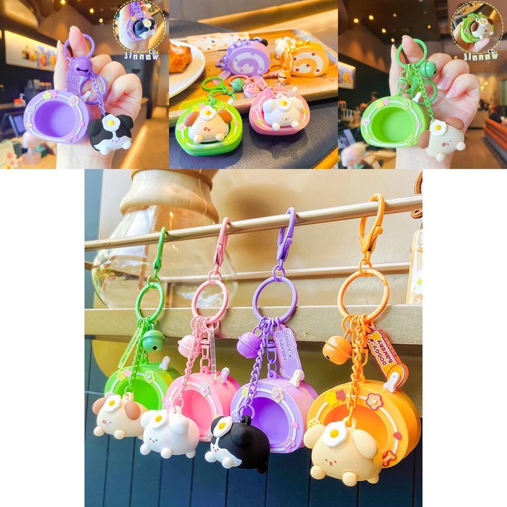 Poached Egg Dog Keychain With Cute Design For Kids And Teens Gift