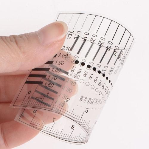 uxcell High-Precision SEC Size Estimation Chart, 8cm Cover Transparency Defect Detection Film Ruler for Measuring Diameter and Line Width