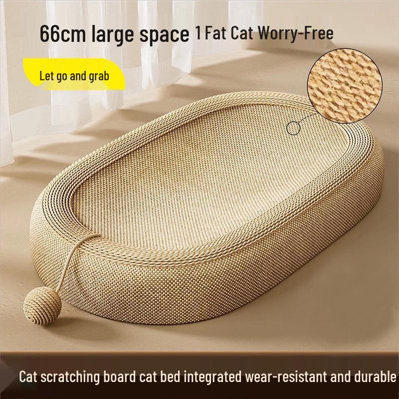 Durable Sisal Cat Scratching Board and Bed - Debris-Free, Scratch-Resistant, Large Claw Sharpener