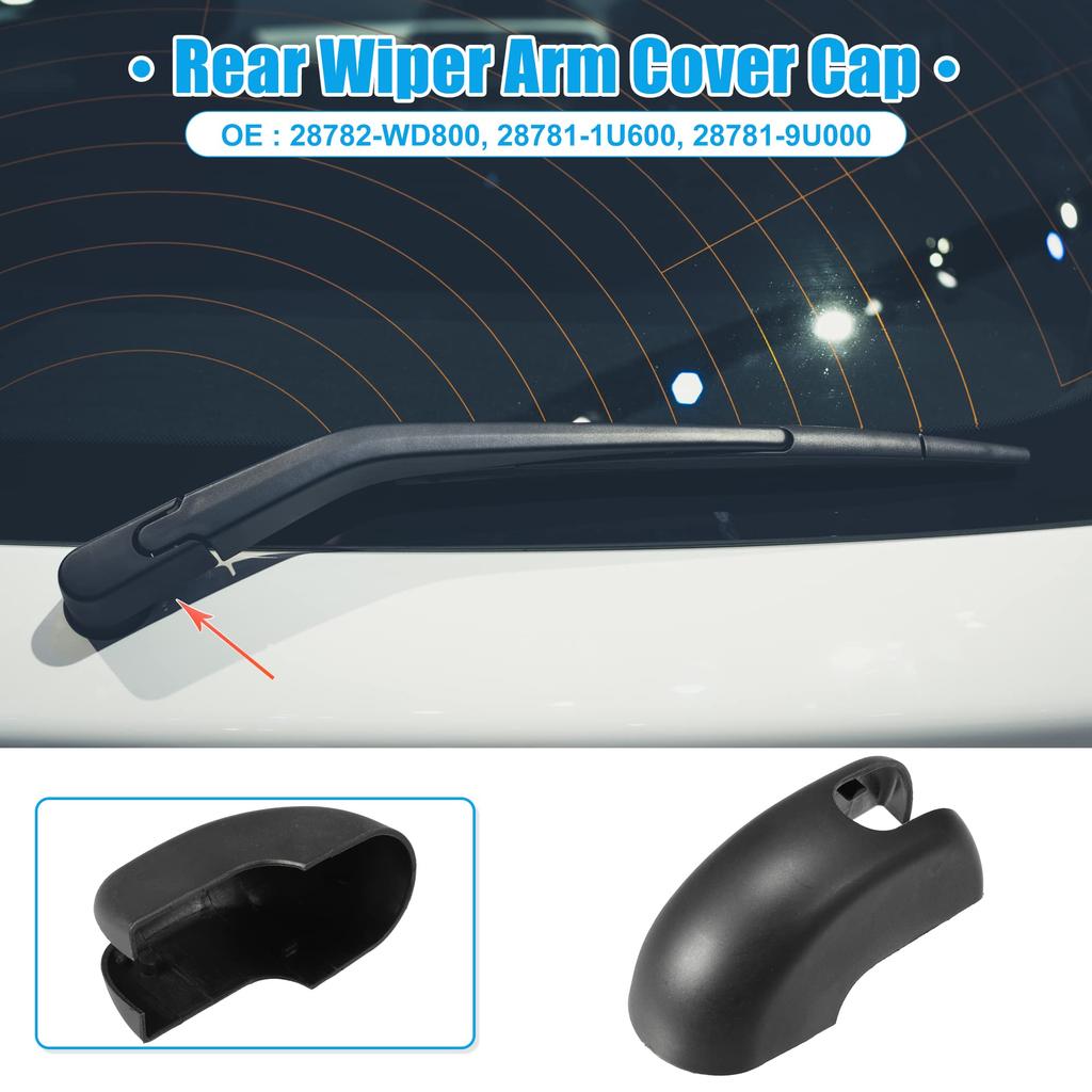 ACROPIX Car Rear Glass Wiper Arm Cover Cap for Nissan Note Black 1pcs