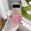 For Samsung Z Flip 4 Case Gradient Butterfly Transparent Case With Holder For Samsung Z Flip 3 Zflip4 Shockproof Hard Back Cover