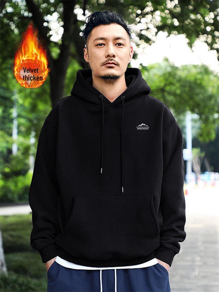Men's Retro Heavyweight Hoodie - Korean Style Autumn/Winter Trendy Outerwear