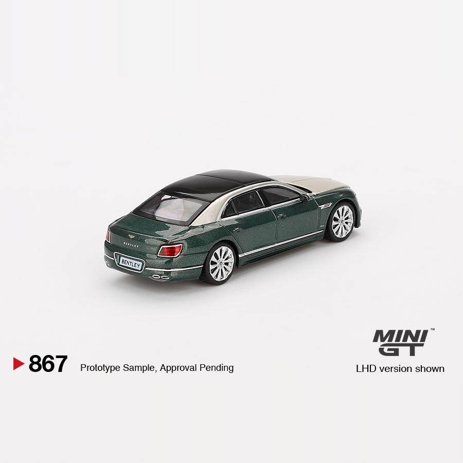 MINIGT 1/64 #867 Bentley Flying Spur White Sand Verdant Luxury Alloy Car Model Miniature Diecast Collection Ornament Hobby Gifts