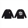 Unisex lässiger übergroßer Rundhals-Pullover mit Schriftzug-Print leichter Baumwoll-Hoodie