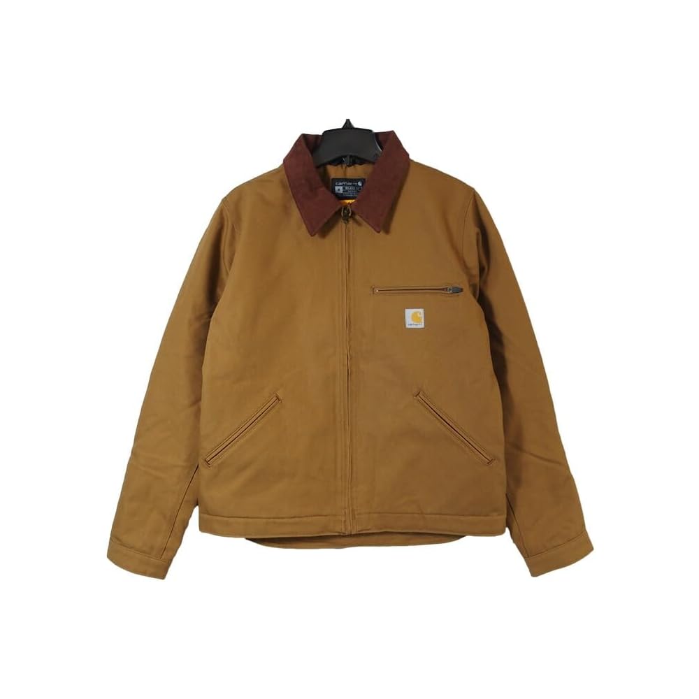 Carhartt Detroit Jacket Brown Relaxed Fit Duck Blanket-Lined Work Jacket Size S