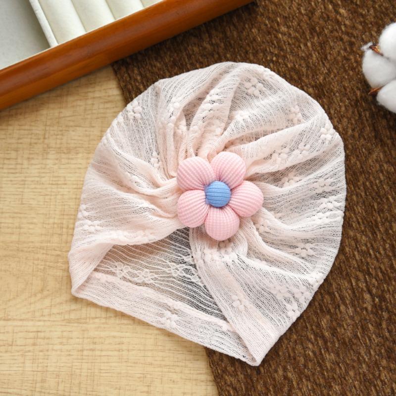 New Children's Head Jewelry Baby Breathable Mesh Hat Baby Five-petal Flower Sweet Fetal Hat Batch