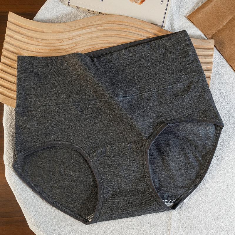 High Waist Antibacterial Breathable Solid Color Cotton Crotch Women Underwear