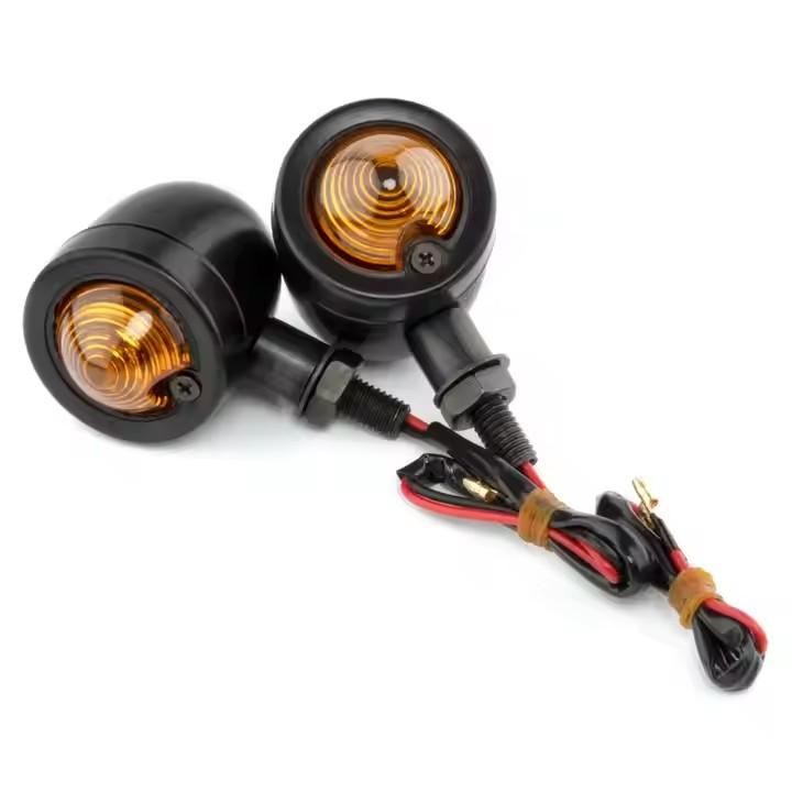 YOCITA Custom Retro Style LED Turn Signals for Harley Davidson & Cruiser Aluminum Directional Lights for Motorcycle Lighting