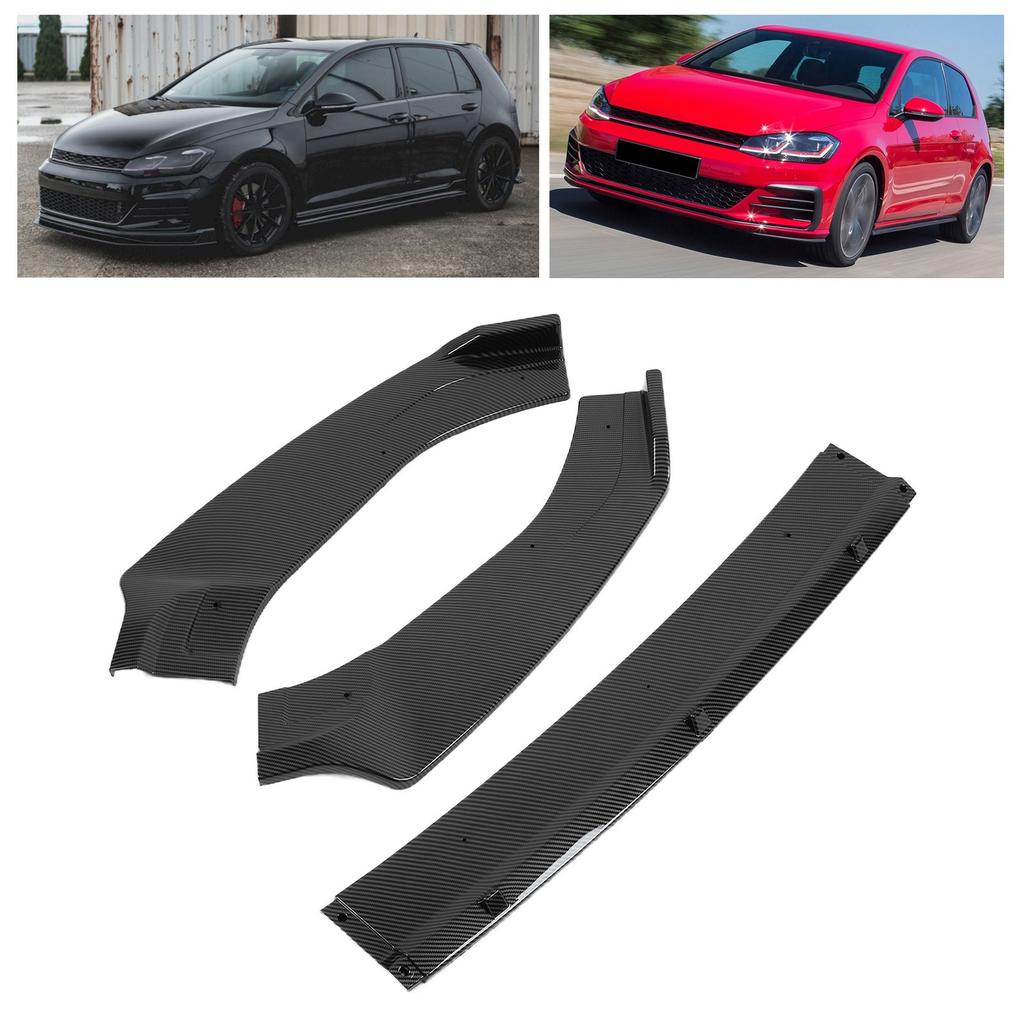 3 Sections Front Bumper Splitter Lip Spoiler Replacement for MK7 MK7.5 GTD R 20132020