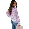 Women's Fashion Casual Spring Autumn Flower Pattern Print Long Sleeve V-Neck Blouses & Shirts