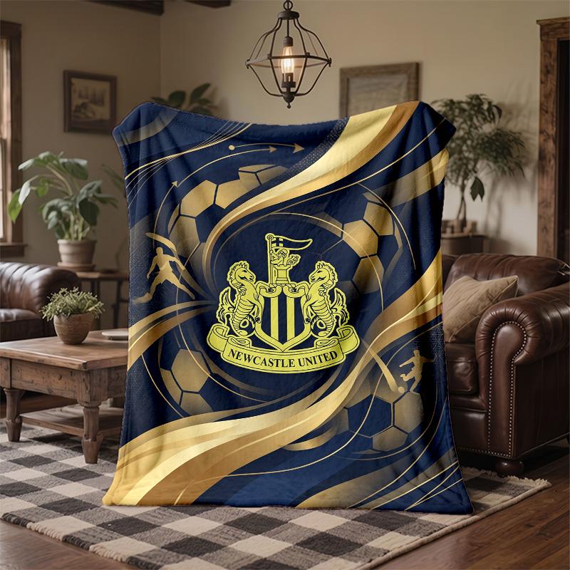 Newcastle United Football Print Flannel Blanket Soft Warm Sofa Bed Throw Blanket For Home Office Bedroom
