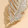 Feather Design Brooch Pin for Women, Rhinestones Inlaid Brooch Pin for Dress, Coat, Shawl, Versatile Accessory for Mother, Wedding