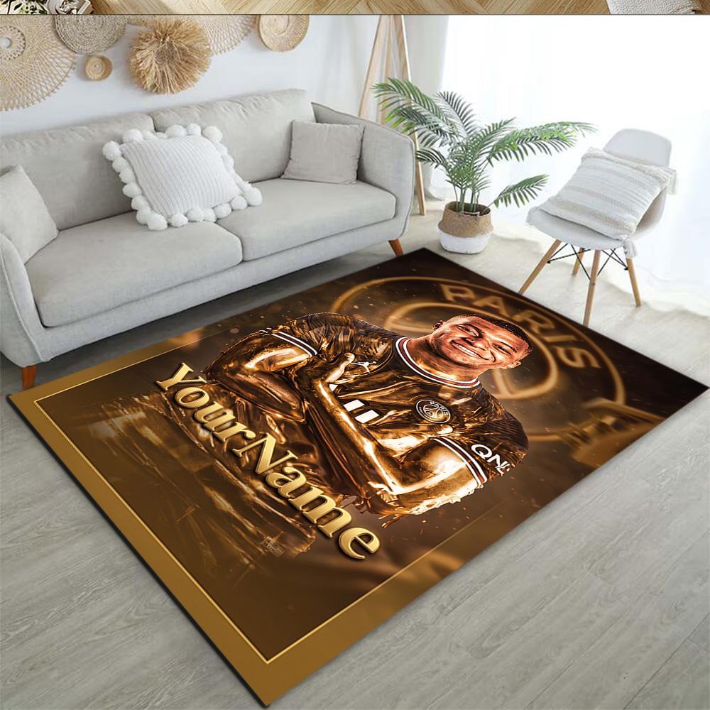 Mbappe 293 Customizable Name Floor Mat Design for Dormitory Living Rooms Foyer Hallway Antislip Carpet Office Home Decor Wedding Party Gift
