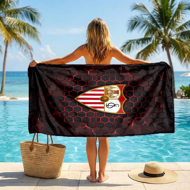 Asciugamano da Spiaggia Sevilla FC ad Asciugatura Rapida in Microfibra Assorbente Portatile da Viaggio per Nuoto