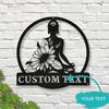 Customizable Metal Yoga Lotus Sunflower Wall Sign, Home Decor, Studio Art