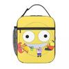 Funny Smiling Friends Cartoon Thermal Insulated Lunch Bag for Work Adult Black Comedy Portable Food Bag Thermal Cooler Lunch Box