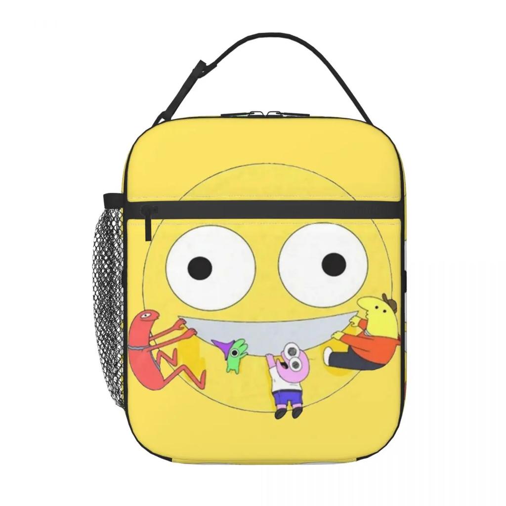 Funny Smiling Friends Cartoon Thermal Insulated Lunch Bag for Work Adult Black Comedy Portable Food Bag Thermal Cooler Lunch Box