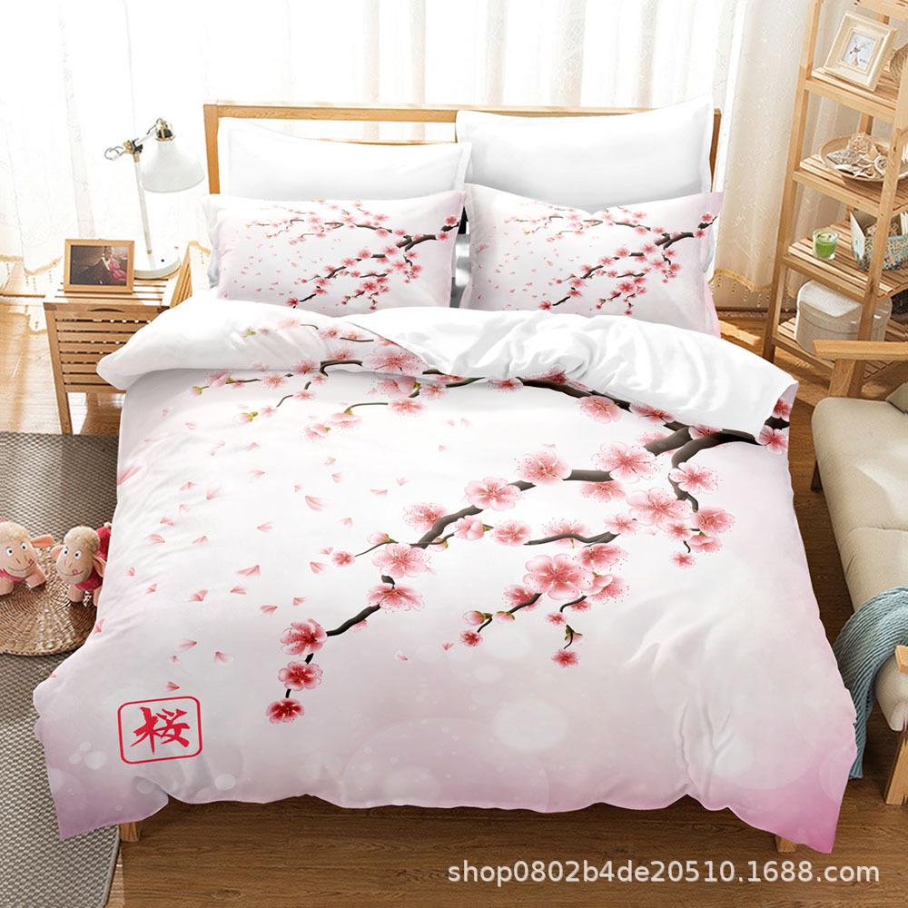 Home Textile Landscape Painting Series Three-Piece Set, Bed Sheet Quilt Digital Printing Kit, Come To The Picture And Sample