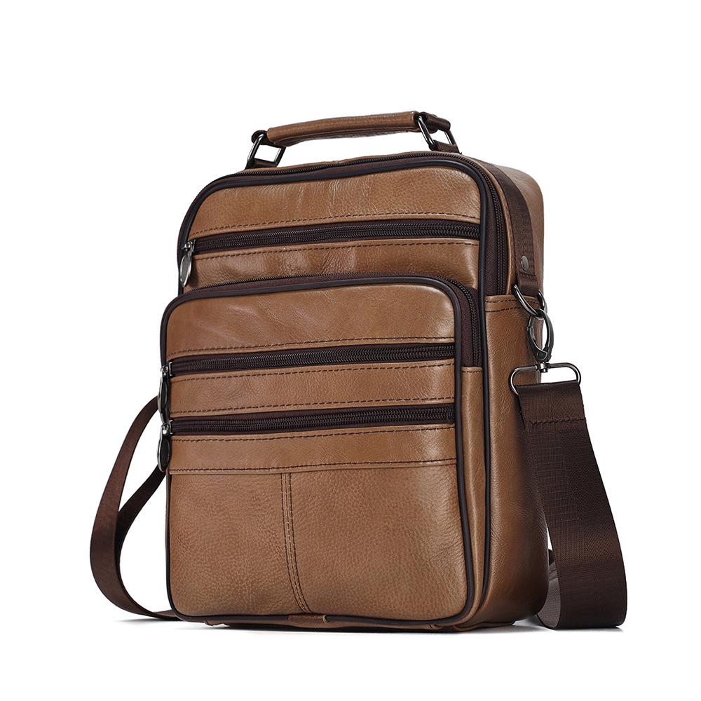 Herren Echtleder Vertikale Umhängetasche - Multifunktionale High-End Schultertasche für den lässigen Pendelverkehr