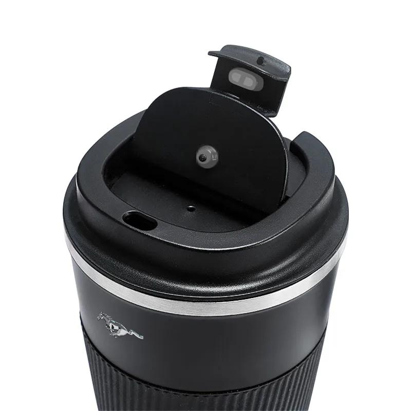 Autocollant de Voiture Mug Thermique 500ML Double Paroi Acier Inoxydable 304 Tasse à Café Thé Vide Pour Ford Mustang Universel Grande Taille Mustang