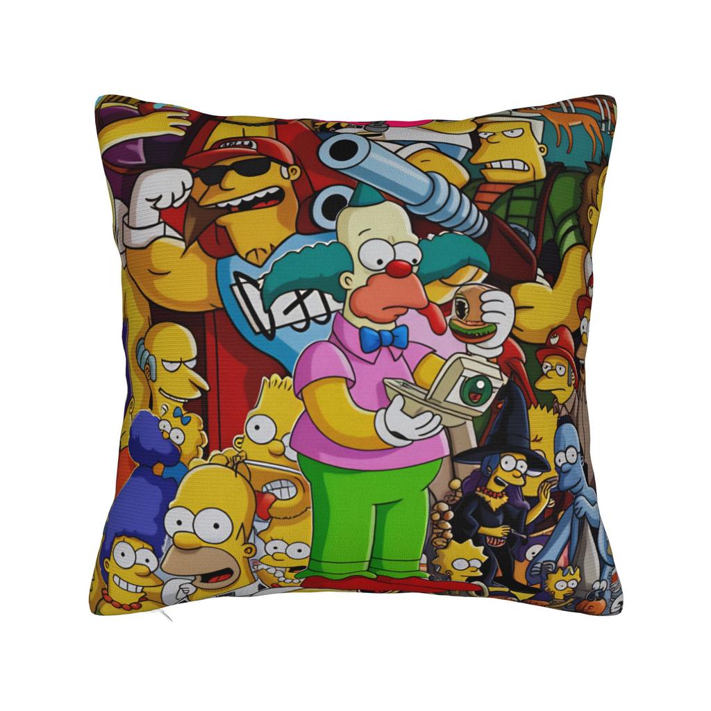 Funny Cartoon S-Simpsons Family Portrait Pillow Case Comfy Pillow Cover For Chair Sofa Home Decor Fashion Cushion Cover