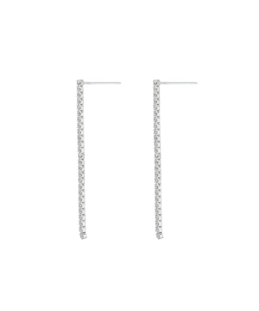 Smgt Silver925 Slim Tennis Cubic Earrings