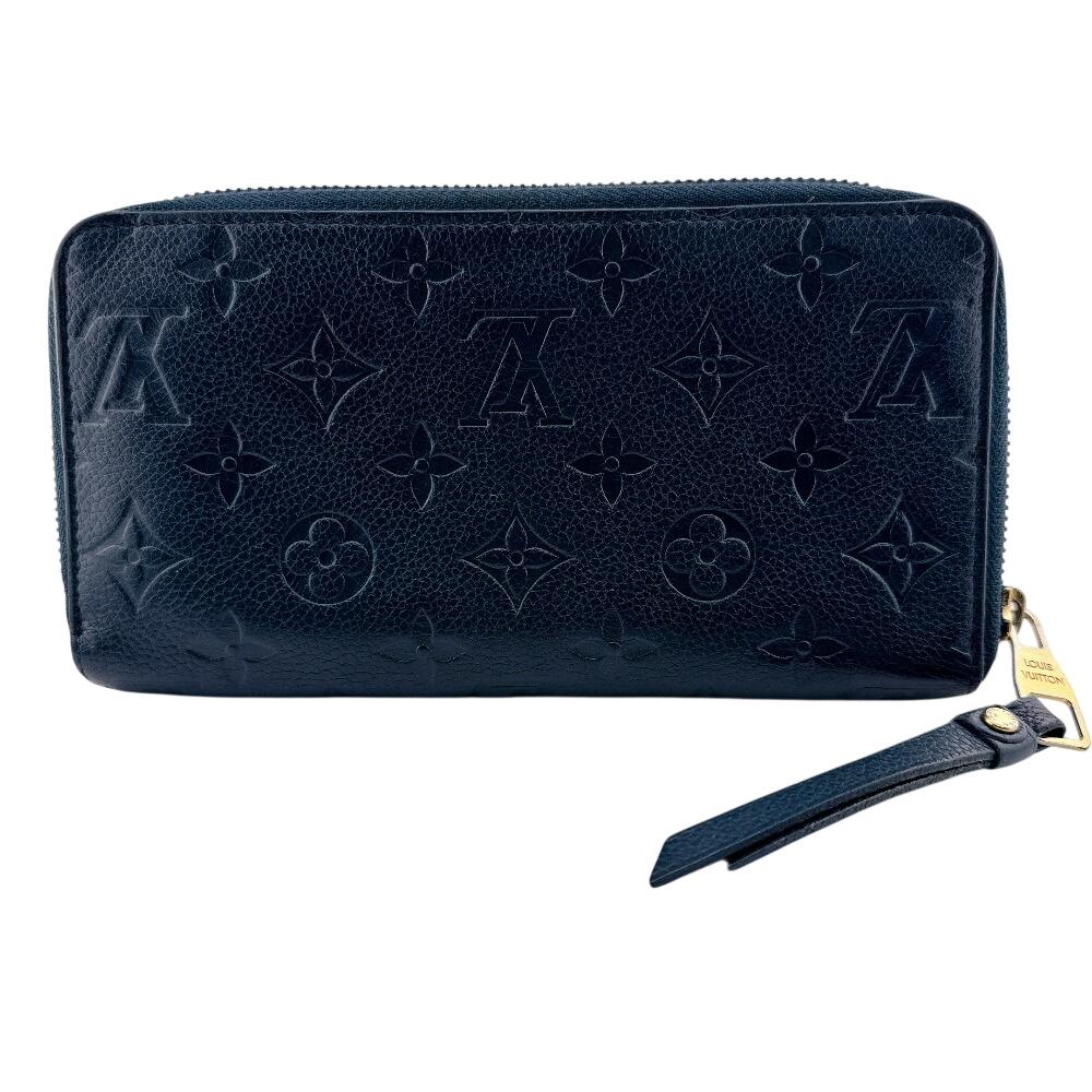 LOUIS VUITTON M80958 Monogram Ann Platt leather Zippy Vertical Purse Navy leather Used