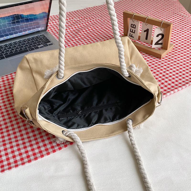 Новая простая холщовая женская сумка большой вместимости — фото 4