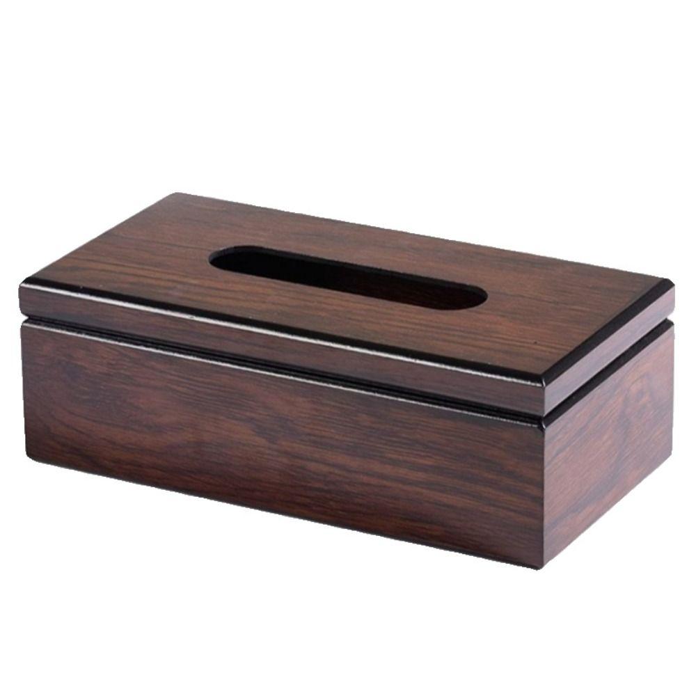 Imitation Walnut Wood Desktop Tissue Box Square Tissue Dispenser Modern Paper Storage Box  Bedroom