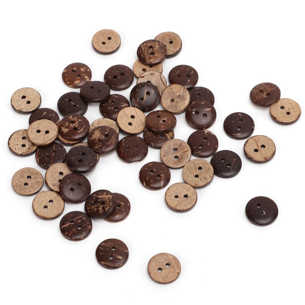 200pcs 2 Holes Coconut Shell Buttons Coconut Sewing Buttons Wooden Buttons Sewing Projects