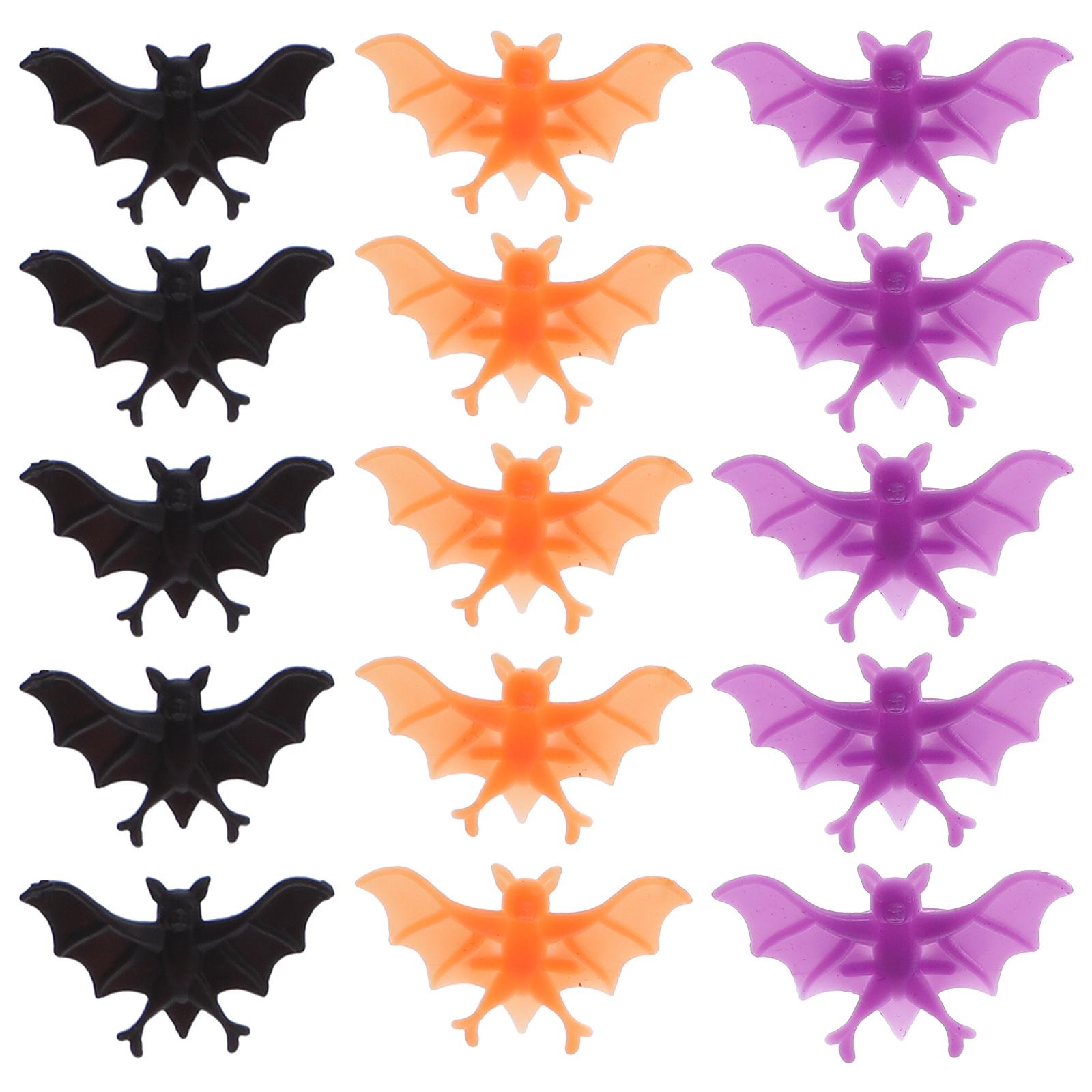 

60 Pcs Children’s Toys Rings Bat Kids Party Hand Accessory Plastic Bulk Filler Fake Halloween Man 3.5X2.2CM