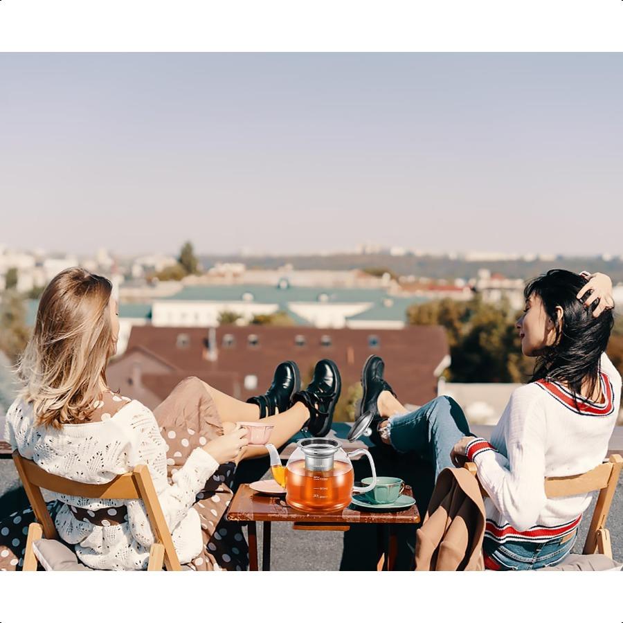 

Стеклянный заварочный чайник 33 унции 1000 мл со съемным заварочным колпачком Прозрачный заварочный чайник для листового чая и цветочного чая Безопасный для использования на плите United States