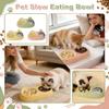 Cats Ear Shaped Slow Feeder Dog Bowl With Stainless Steel Water Bowl, -Choking Puzzle Food Bowl For Small Medium Dogs Cats, Non- Pet Double Bowl