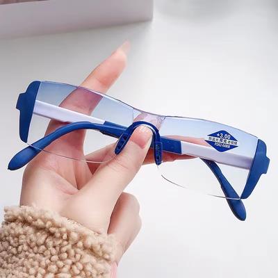 Bifocal Reading Glasses Fashion Presbyopic Glasses Far And Near Glasses +1.0 To +4.0 Anti-Blue Light Mens Glasses Transparent