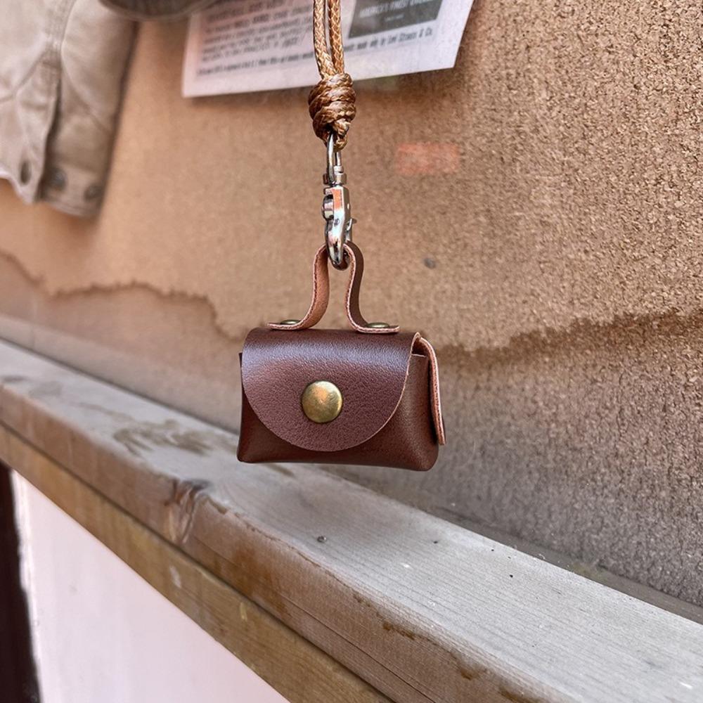 Sweater Chain Coin Purse Necklace Anti-loss Pu Leather Key Bag Leather Long Necklace  Ladies