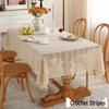 American Retro Beige Crochet Tablecloth - Knitted Non-Slip Hollow Design