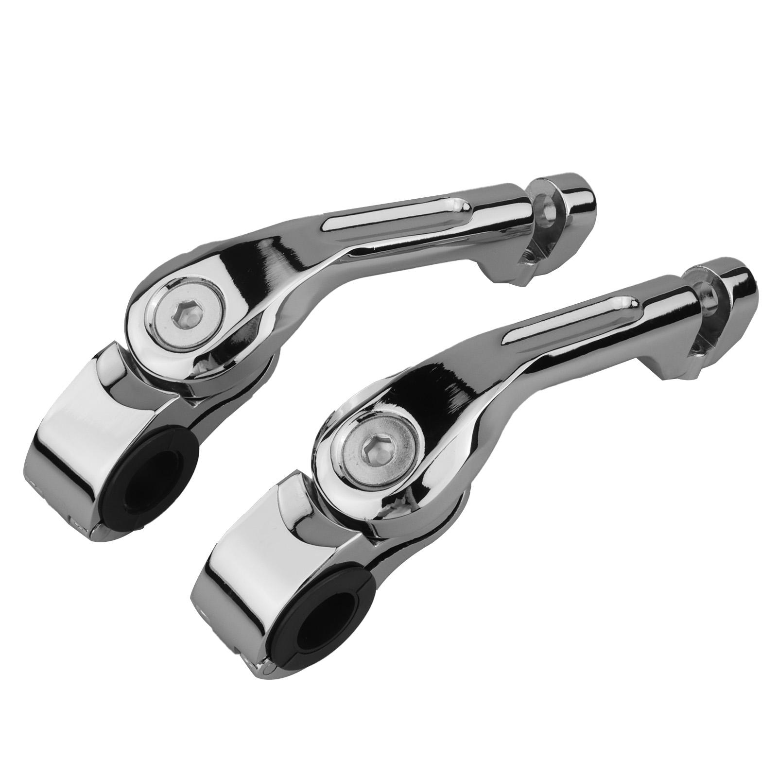 Motorcycle Foot Peg Clamp Highway Engine Guards Mount Kit Long Angled Chrome for Honda