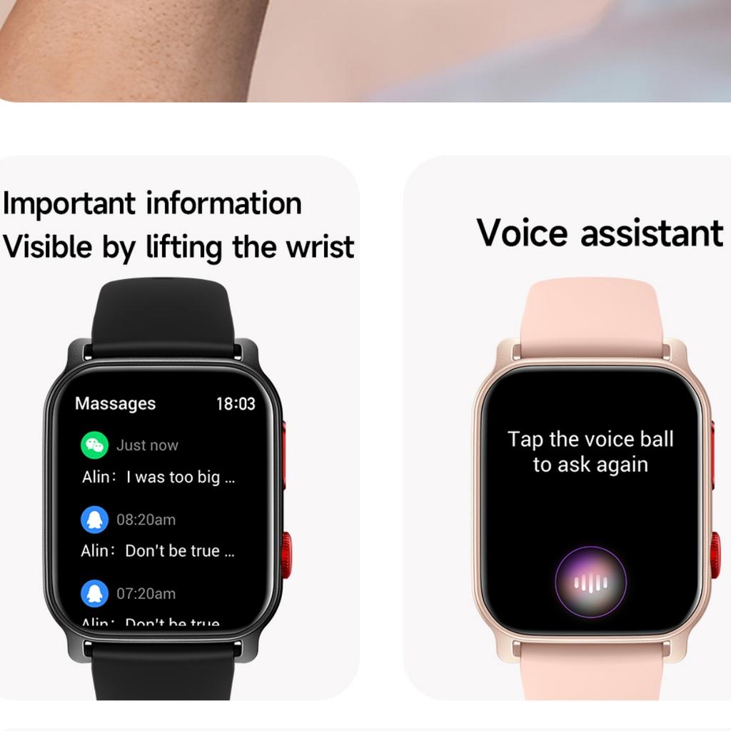 Rainbuvvy HT23 Bluetooth Smart Bracelet 1.83inch IPS 240x296 IP68 Waterproof BLE5.0 Battery 300mAh Heart Rate Flashlight Android Smartwatch