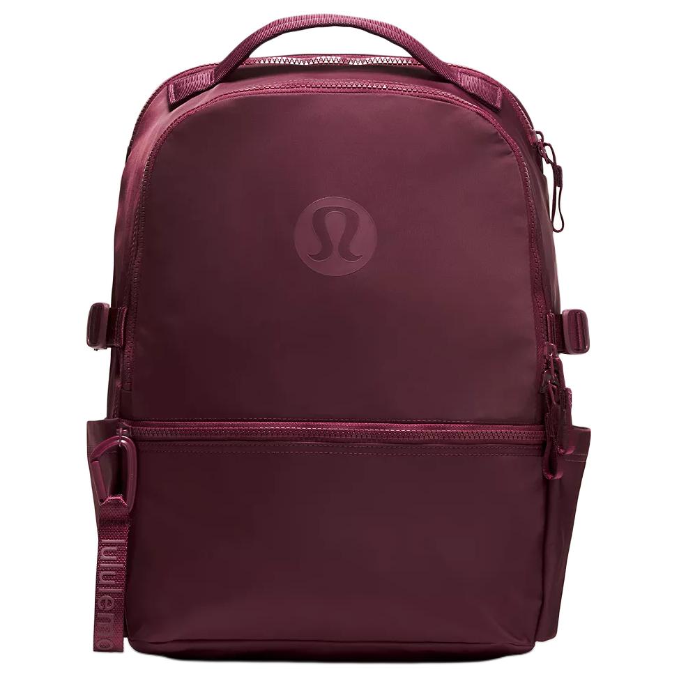 Lululemon New Crew 22L Adjustable Padded Shoulder Strap Zipper Backpack Men backpack Burgundy-Bay LU9CLES-073745 Burgundy Bay