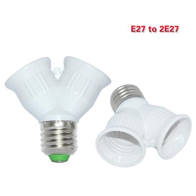 Screw E27 To 2 E27 Adapter Lamp Base Y Shape LED Bulb Base Light Lamp Splitter Adapter Converter Socket Extender Bulb Holder