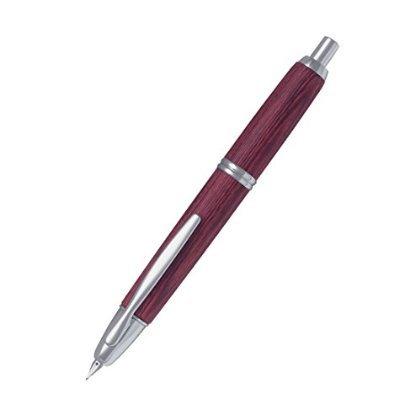 Pilot Fountain Pen Capless Wooden Shaft Deep Red Medium Point (M)