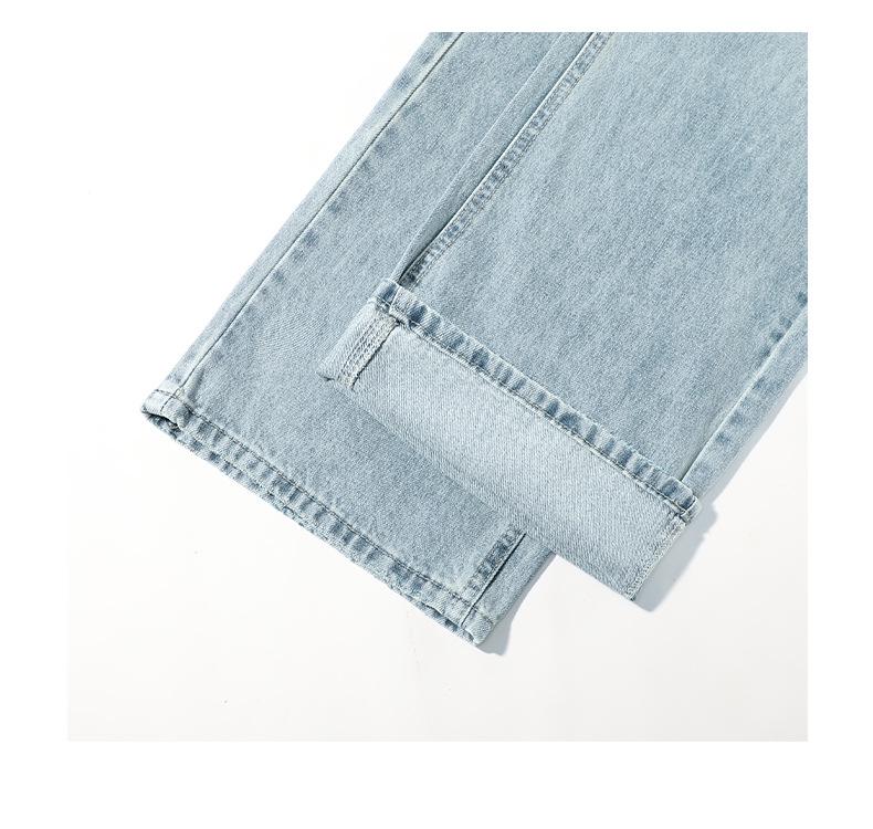Spring 2024 High-Waisted Light Wide-Leg Jeans for Women: New Slimming, Loose Straight-Leg Design
